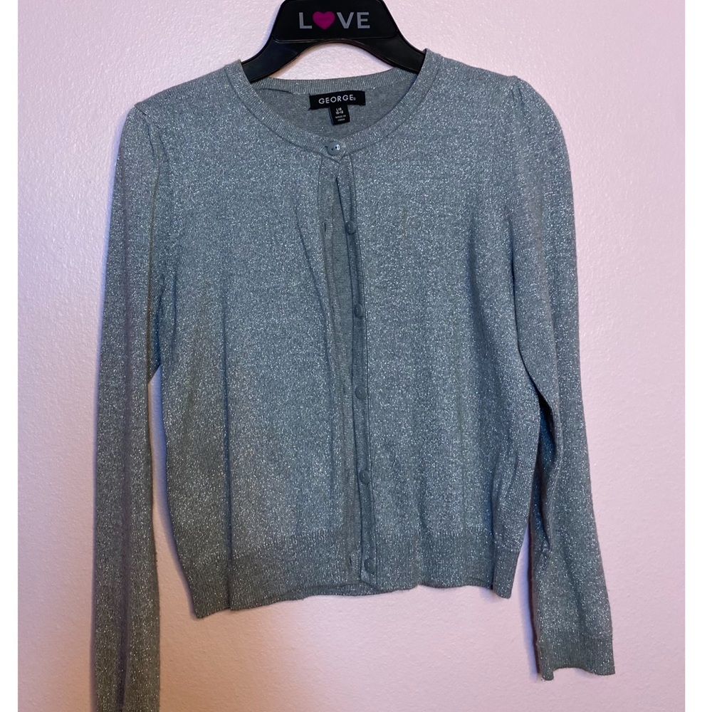 silver glitter sweater